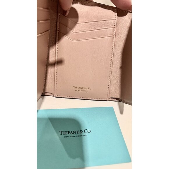 NWT TIFFANY & Co. T Wallet Trifold Wallet Leather Black Women - Picture 8 of 10